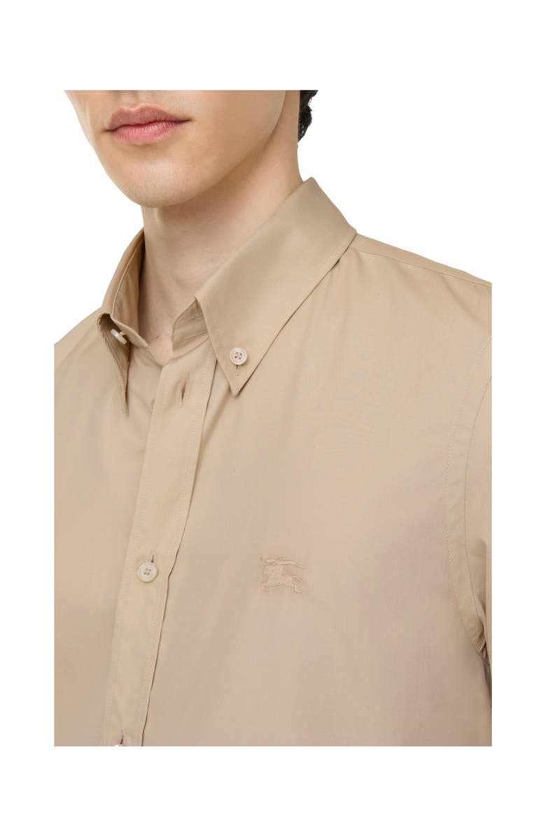 Burberry Slim Fit Cotton Shirt, Alternate, color, Oatmeal Beige