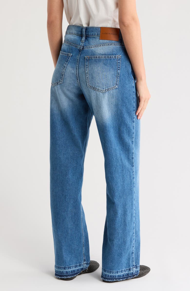 Lucky Brand High Waist Raw Hem Jeans, Alternate, color, Enjoy Slow Down - Rlsd