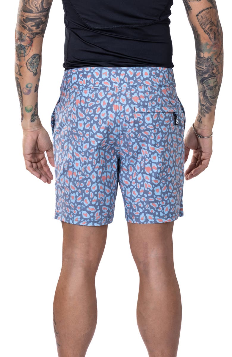 VAST Leopard Print Stretch Board Shorts, Alternate, color,
