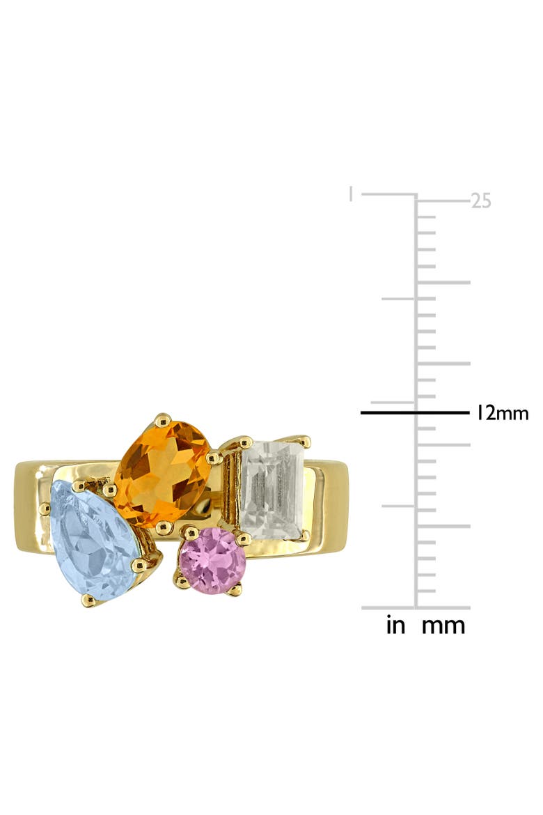 Gemstone Multi-Shape Open Ring Sterling Silver, Alternate, color, Citrine/Yellow-Plated