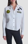 DKNY Patch Detail Cotton Button-Up Shirt