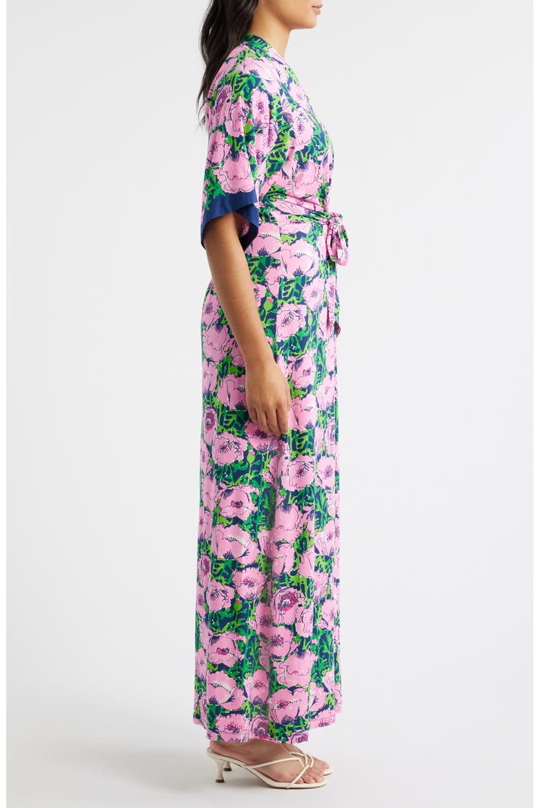 Wisteria Floral Maxi Dress, Alternate, color, PINK/ GREEN/ NAVY FLORAL