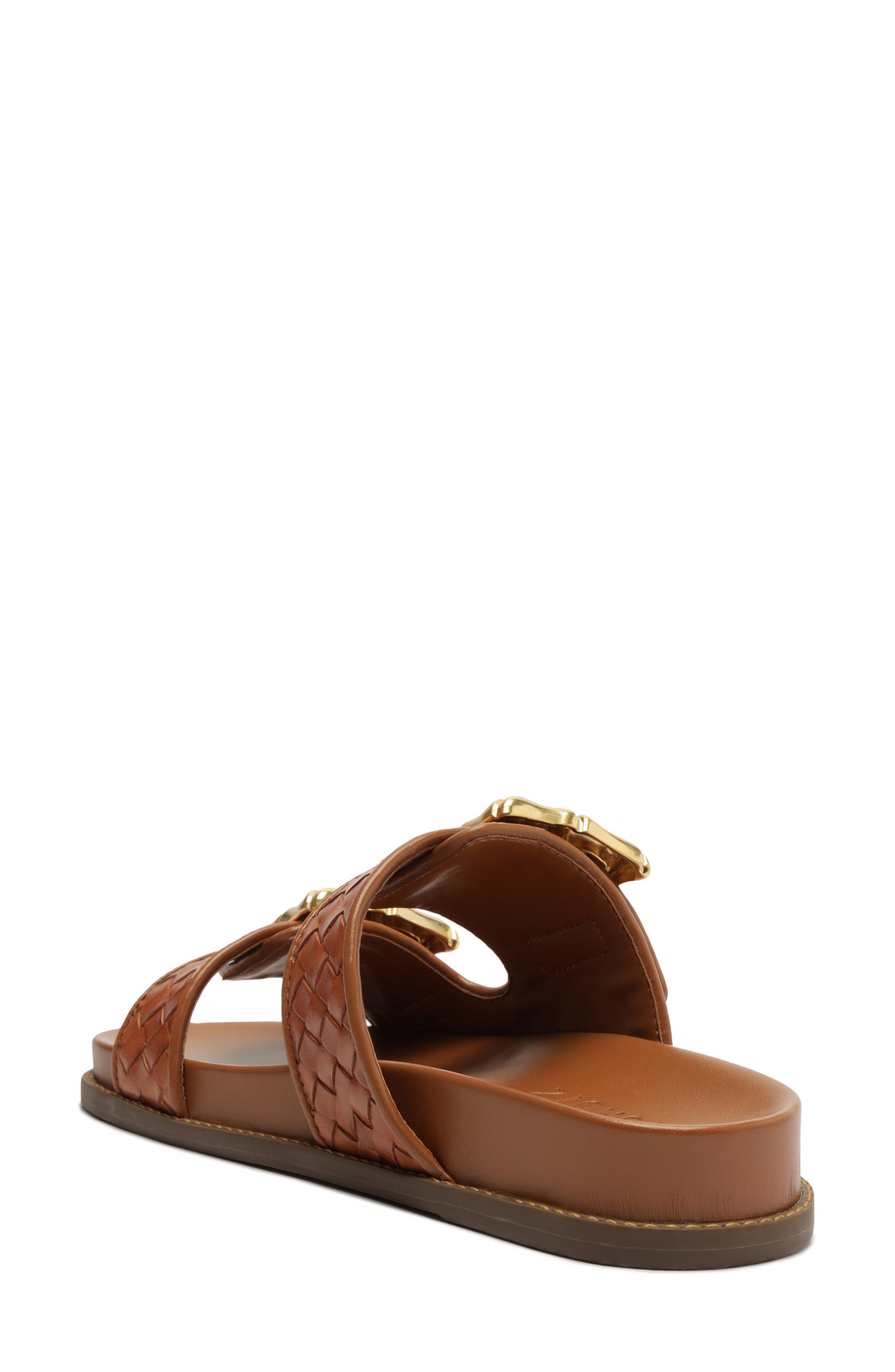 Schutz Enola Woven Strap Sandal, Alternate, color, Miele