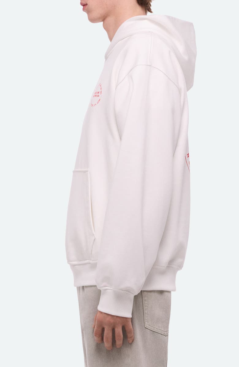 Helmut Lang Stamp Cotton French Terry Pullover Hoodie, Alternate, color, Optic White