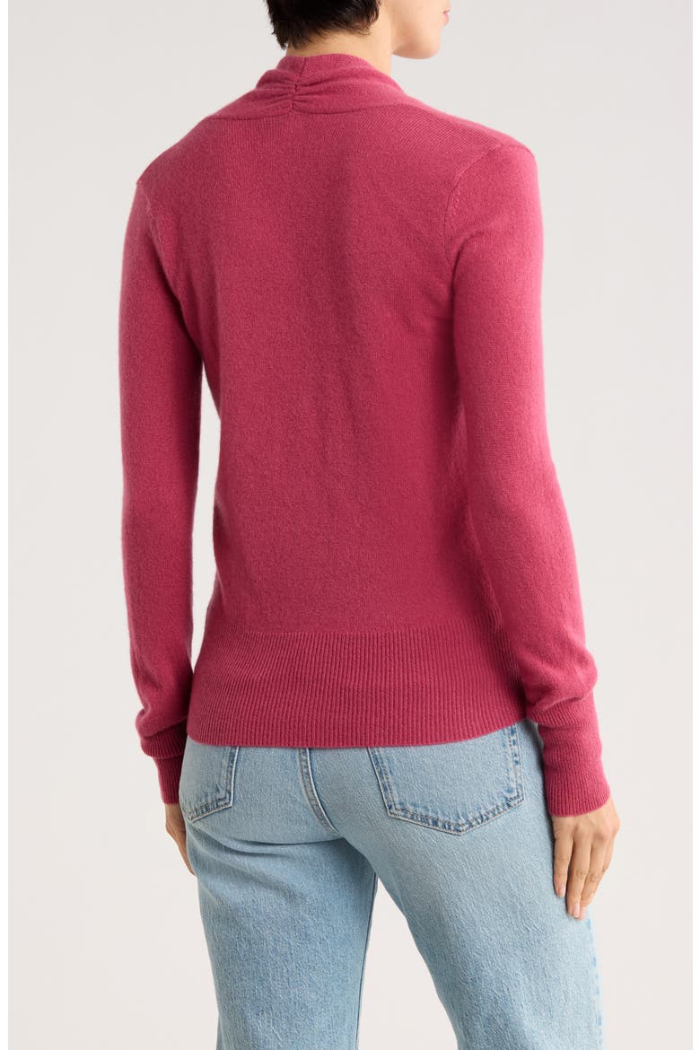 Cashmere Faux Wrap Sweater, Alternate, color, MEDIUM PINK