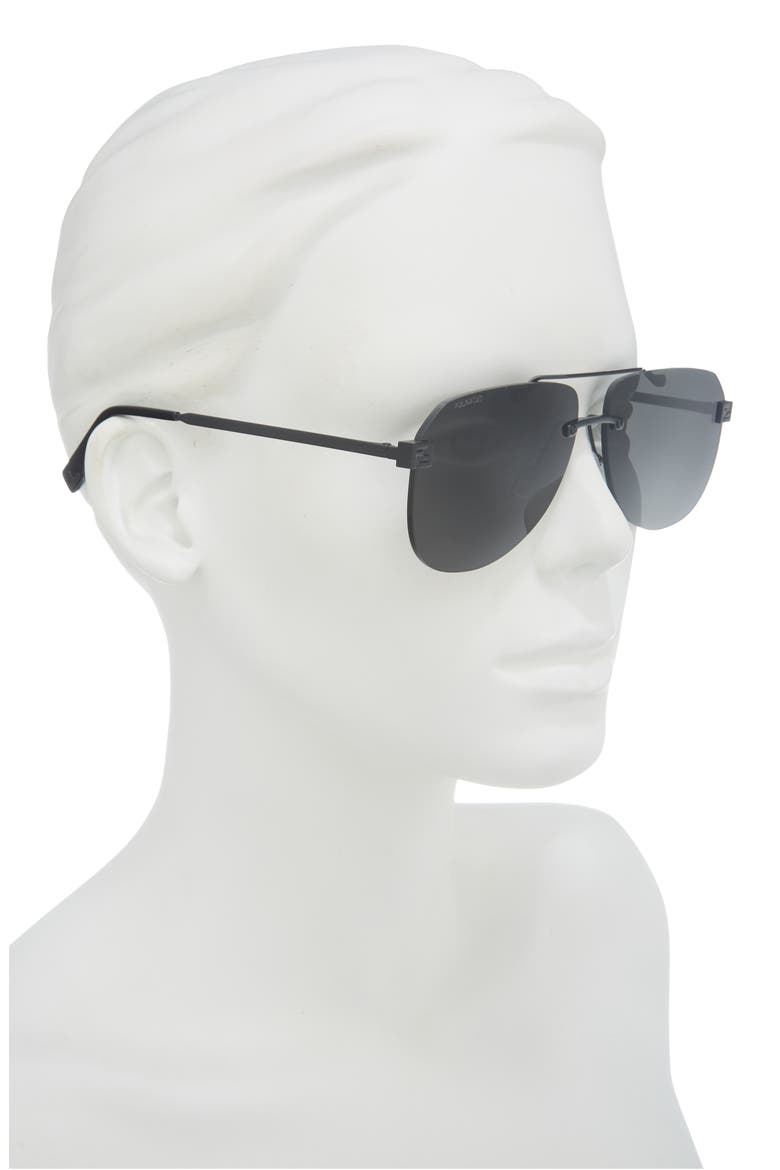 Sky 61mm Polarized Pilot Sunglasses, Alternate, color, MATTE BLACK / GREEN POLARIZED