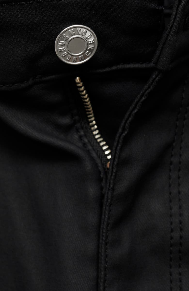 MANGO Waxed Skinny Jeans, Alternate, color, 