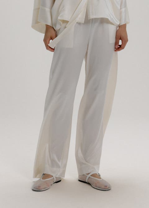 Silk Wide Leg Pants
