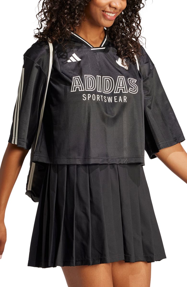 adidas Tiro 3-Stripes Oversized Crop Jersey, Alternate, color,