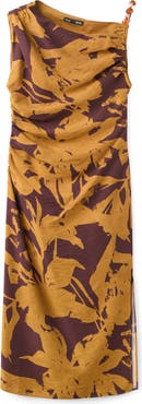 MANGO Print Asymmetric Maxi Dress