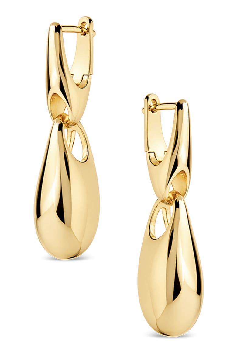 Molten Drop Earrings, Main, color, GOLD