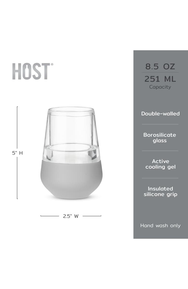 HOST Glass FREEZE Wine Cooling Cup Set of 2, Alternate, color, Gray