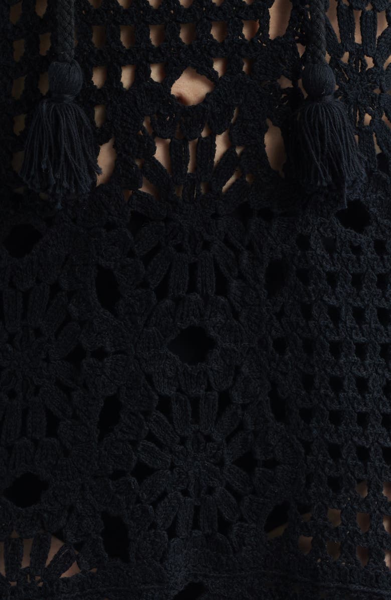 FRAME The Postcard Tie Neck Crochet Maxi Dress, Alternate, color, 