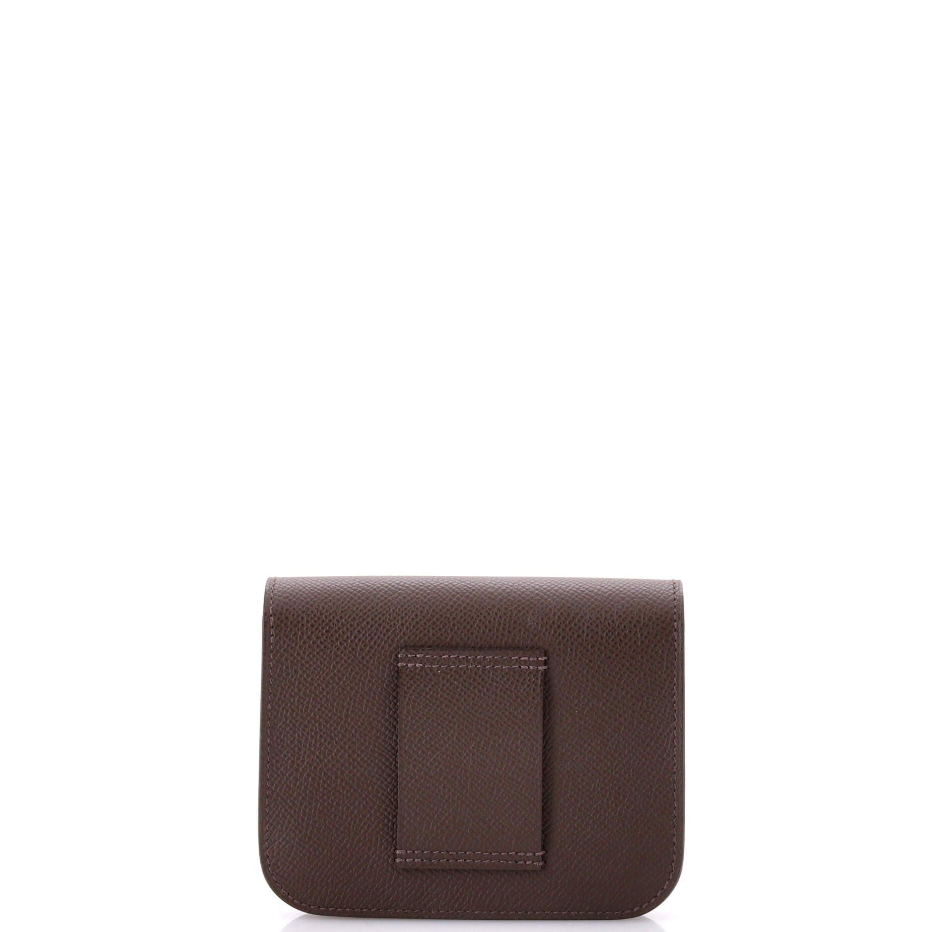 Pre-Owned Hermes Constance Slim Wallet Epsom, Alternate, color, Ecorce