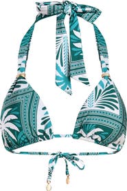 Sunshine 79 Patchwork Palms Triangle Bikini Top
