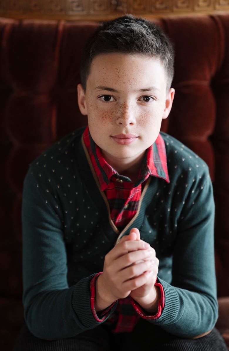 Hope & Henry Kids' Organic Long Sleeve Flannel Button Down Shirt, Alternate, color, London Plaid