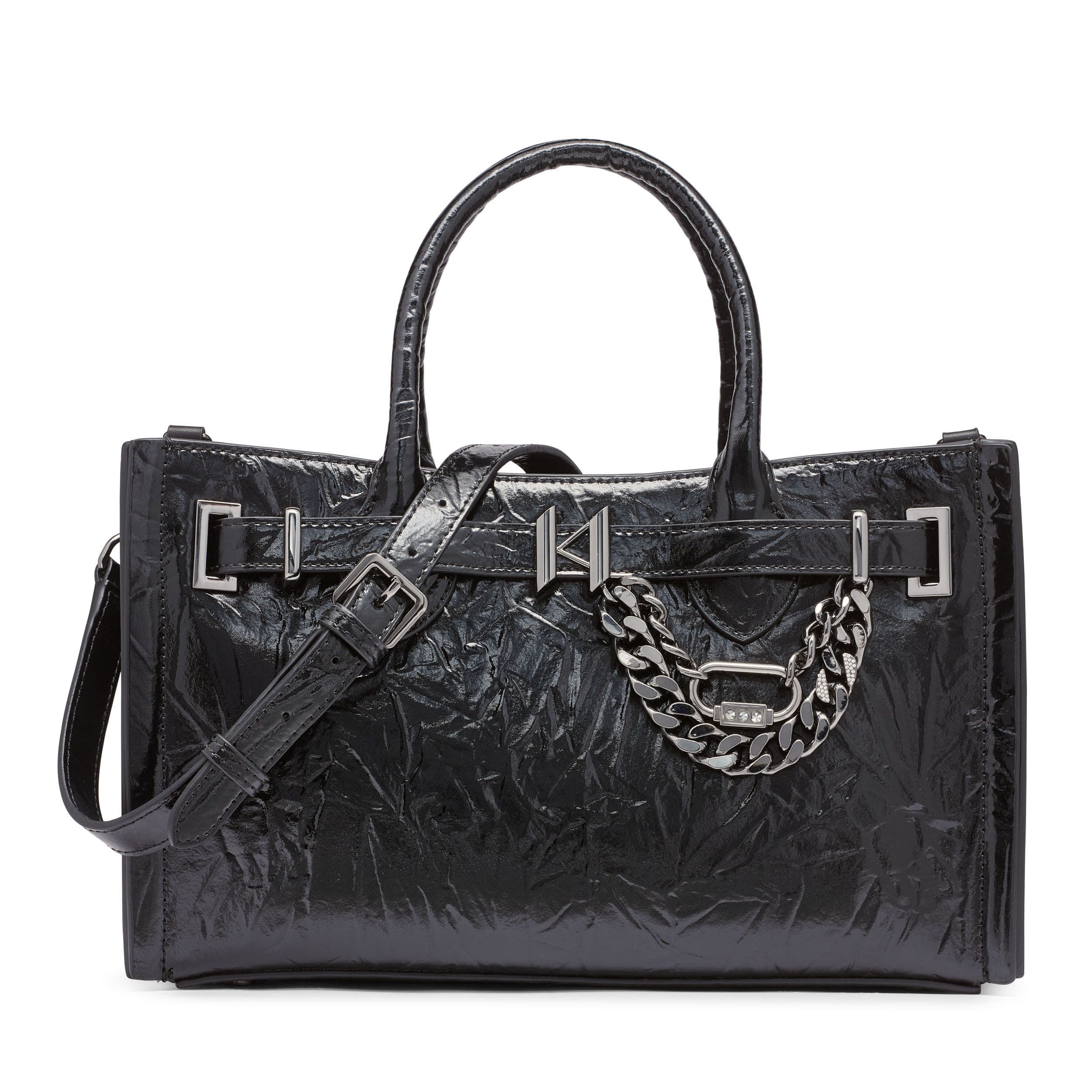 KARL LAGERFELD PARIS Cerise Leather Satchel, Main, color, 