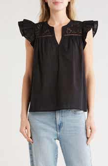 Melrose and Market Short Sleeve Eyelet Top