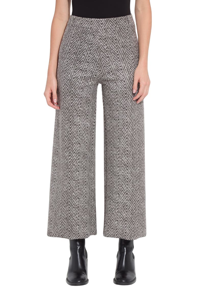 Erin Tweed Print Pull-On High Waist Ankle Wide Leg Pants, Main, color, FROSTED CHEVRON