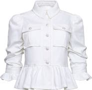 Cinq à Sept Delanie Peplum Denim Jacket