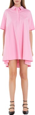 English Factory Trapeze Cotton Shirtdress