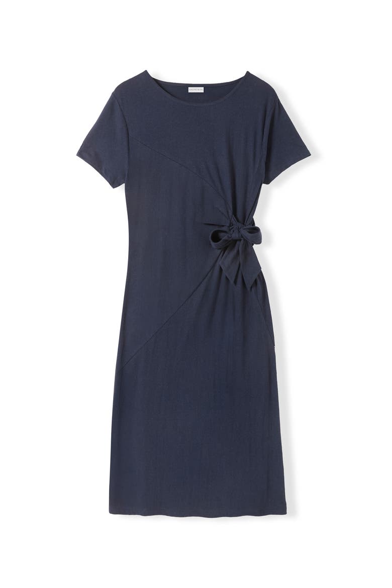 Knot Detail Jersey Dress, Alternate, color, Navy