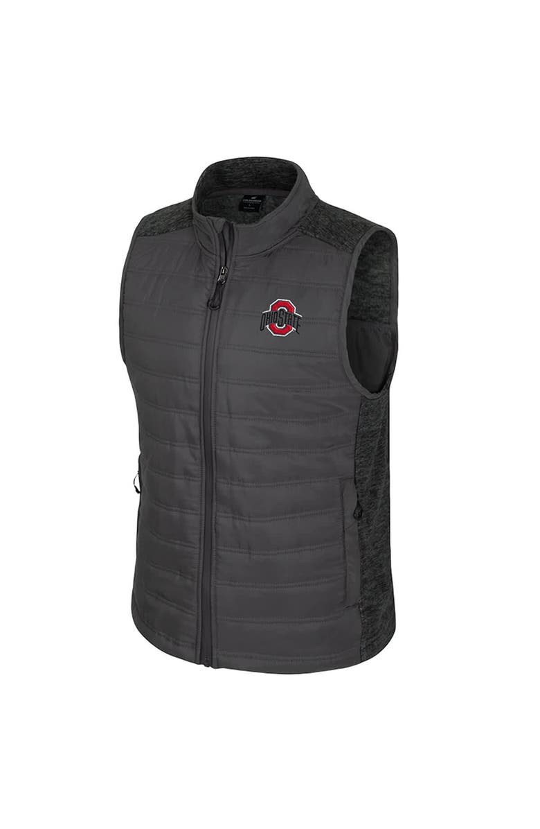 COLOSSEUM Men's Colosseum Charcoal Ohio State Buckeyes Nightman Full-Zip Puffer Vest, Alternate, color, Charcoal