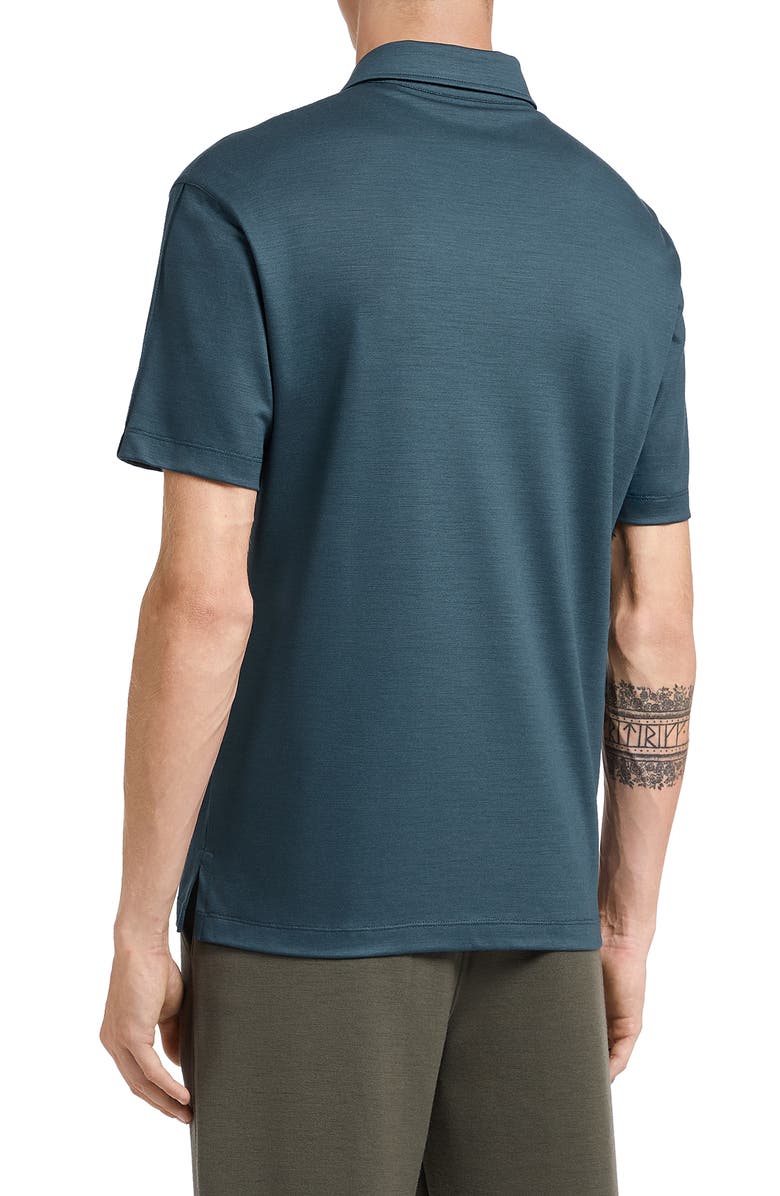 ZEGNA High Performance<sup>™</sup> Wool Jersey Short Sleeve Polo, Alternate, color,