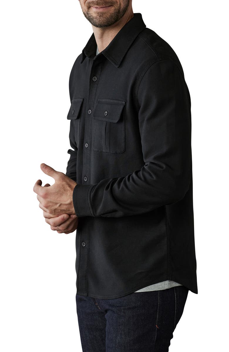The Normal Brand Tailored Terry Shirt Jacket, Alternate, color, Black