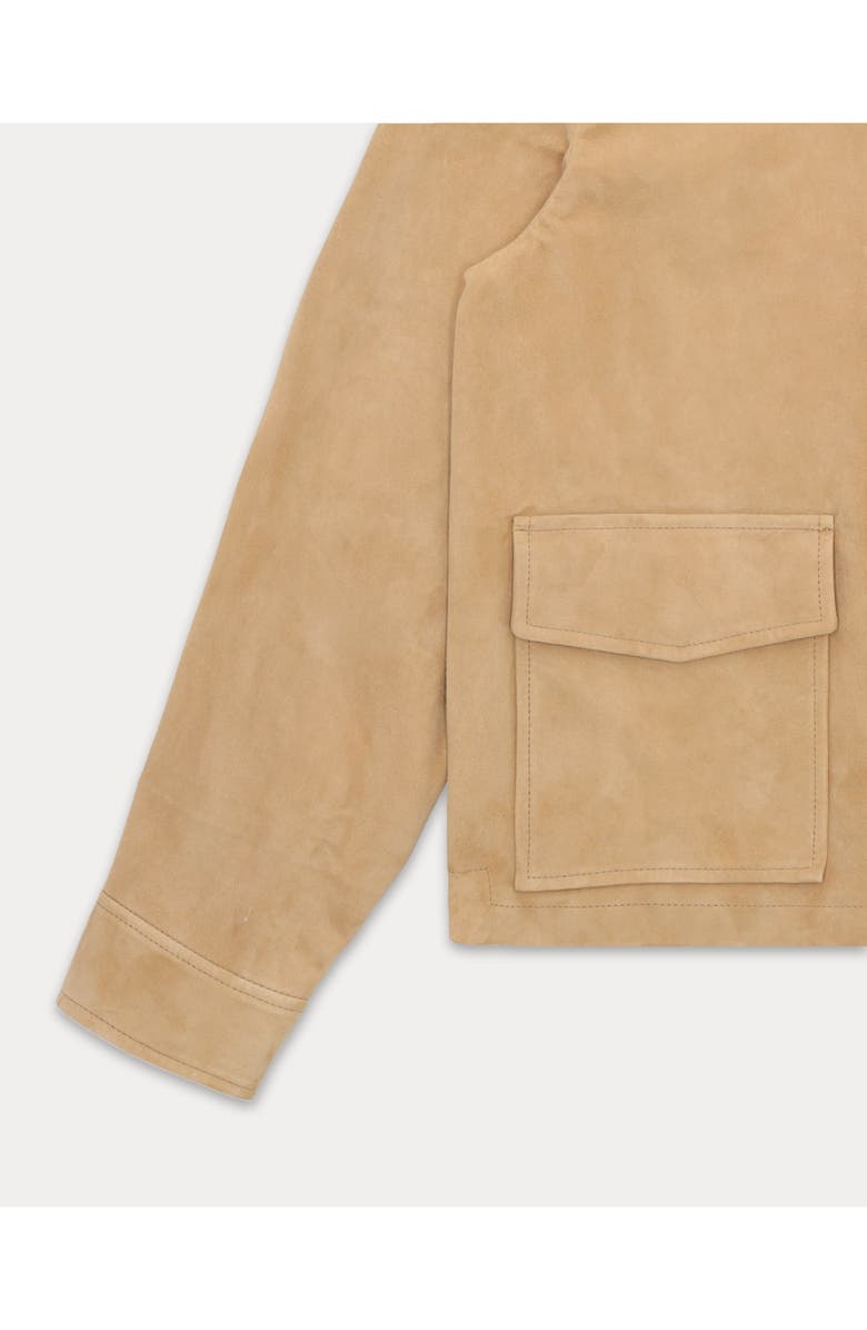 Fortela Maelle Suede Short Leather Jacket, Alternate, color, Beige