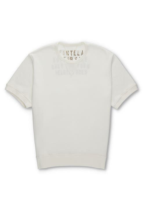 Fortela Ohio Brushed Jersey Short Sleeve Sweatshirt In White