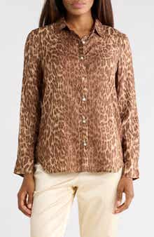 Leopard Print Button-Up Shirt