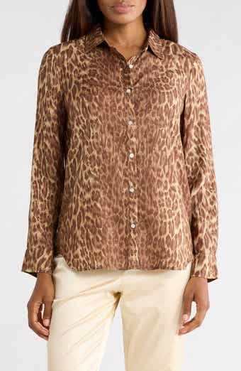 Leopard Print Button-Up Shirt