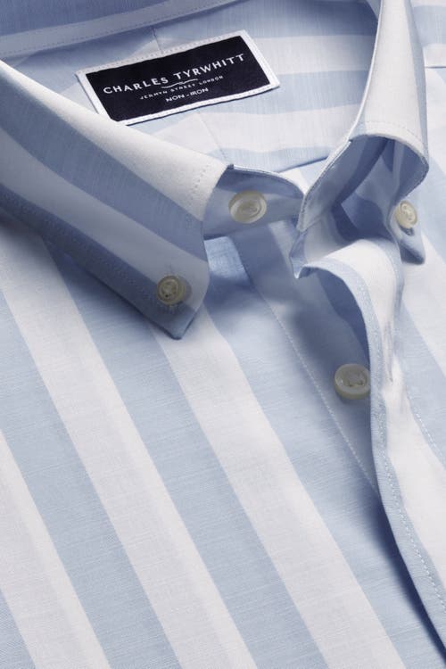 Charles Tyrwhitt Non-iron Stretch Poplin Slub Short Sleeve Shirt