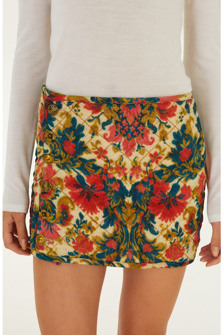Floral Jacquard Miniskirt, Alternate, color, LIGHT BEIGE