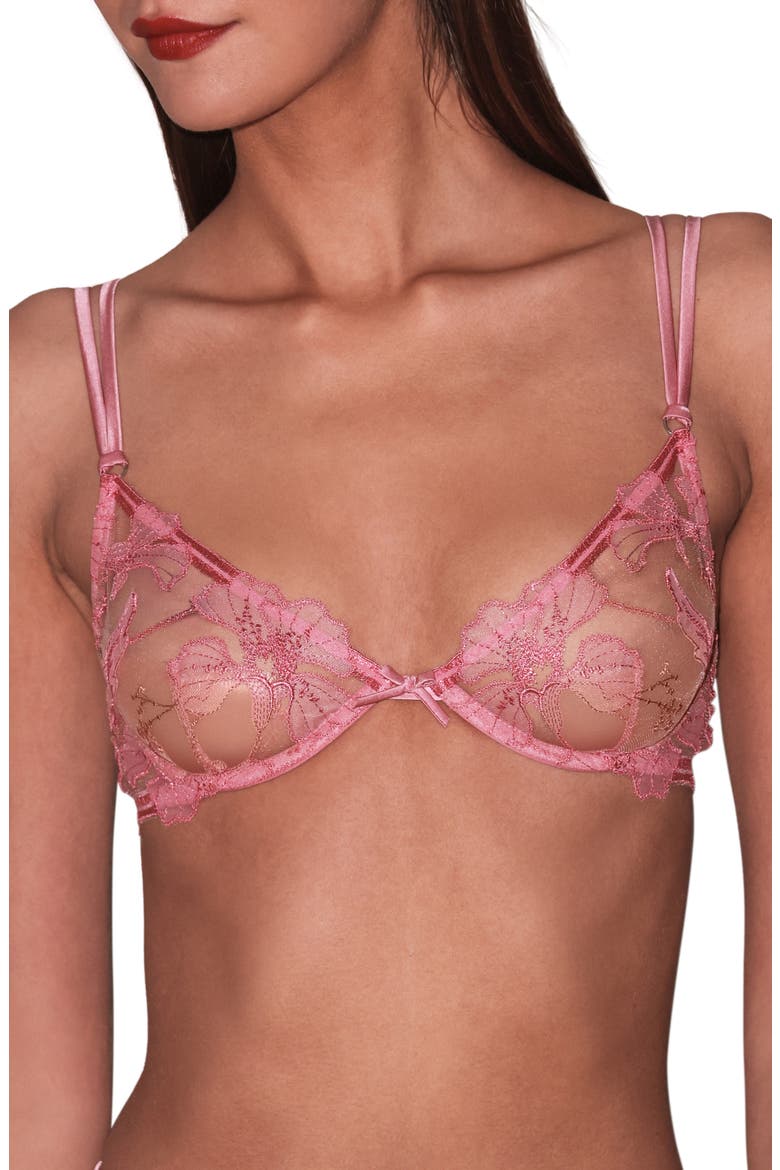 Harper Embroidered Underwire Demi Bra, Main, color, PINK CADILLAC