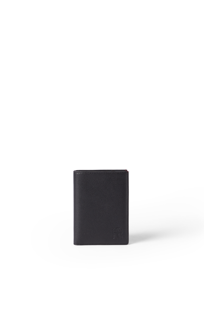 Brunello Cucinelli Grained leather passport holder, Main, color, Black