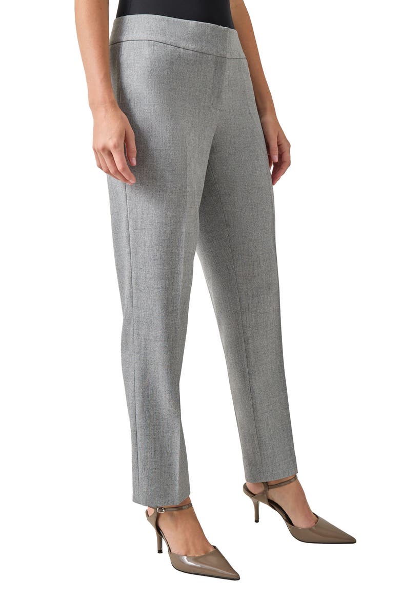 Flat Front Wide Waistband Slim Trouser Pants, Alternate, color, GREY/ BLACK