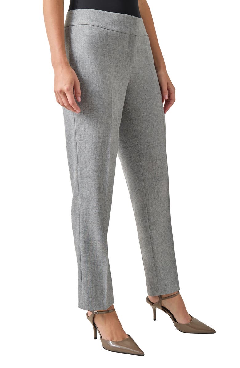 KASPER Flat Front Wide Waistband Slim Trouser Pants, Alternate, color, Grey/ Black