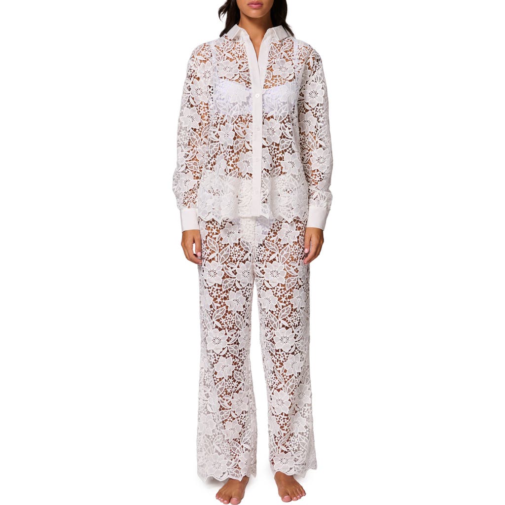 Simone Perele Louison Sheer Lace Pants In White