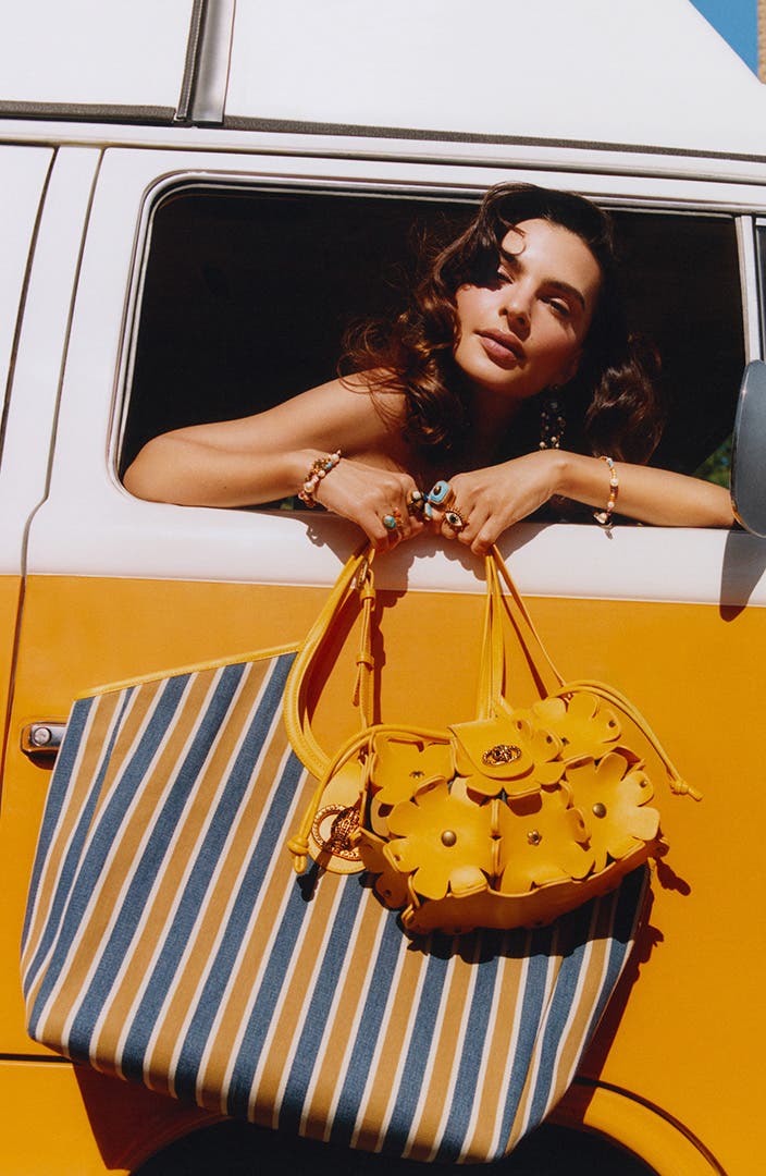 Kurt Geiger London Chelsea Flowers Bag, Alternate, color, Mustard