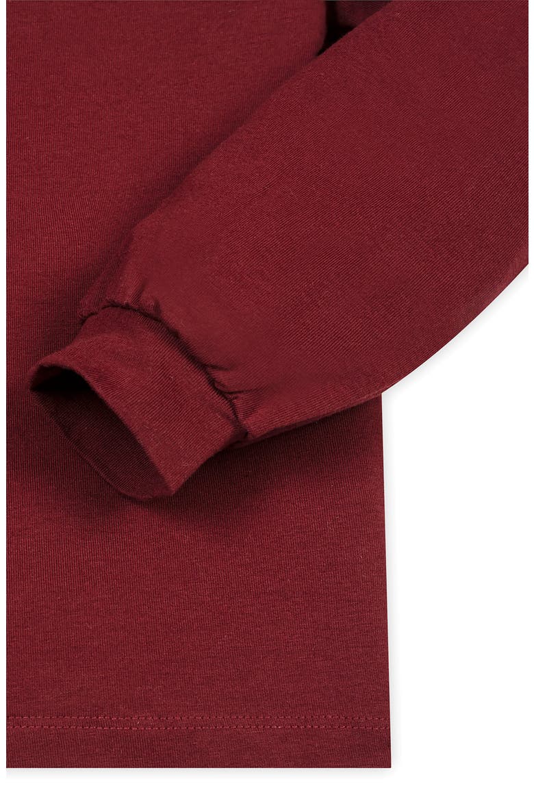 Kids' Organic Mock Neck Balloon Sleeve Knit Top, Alternate, color, Oxblood