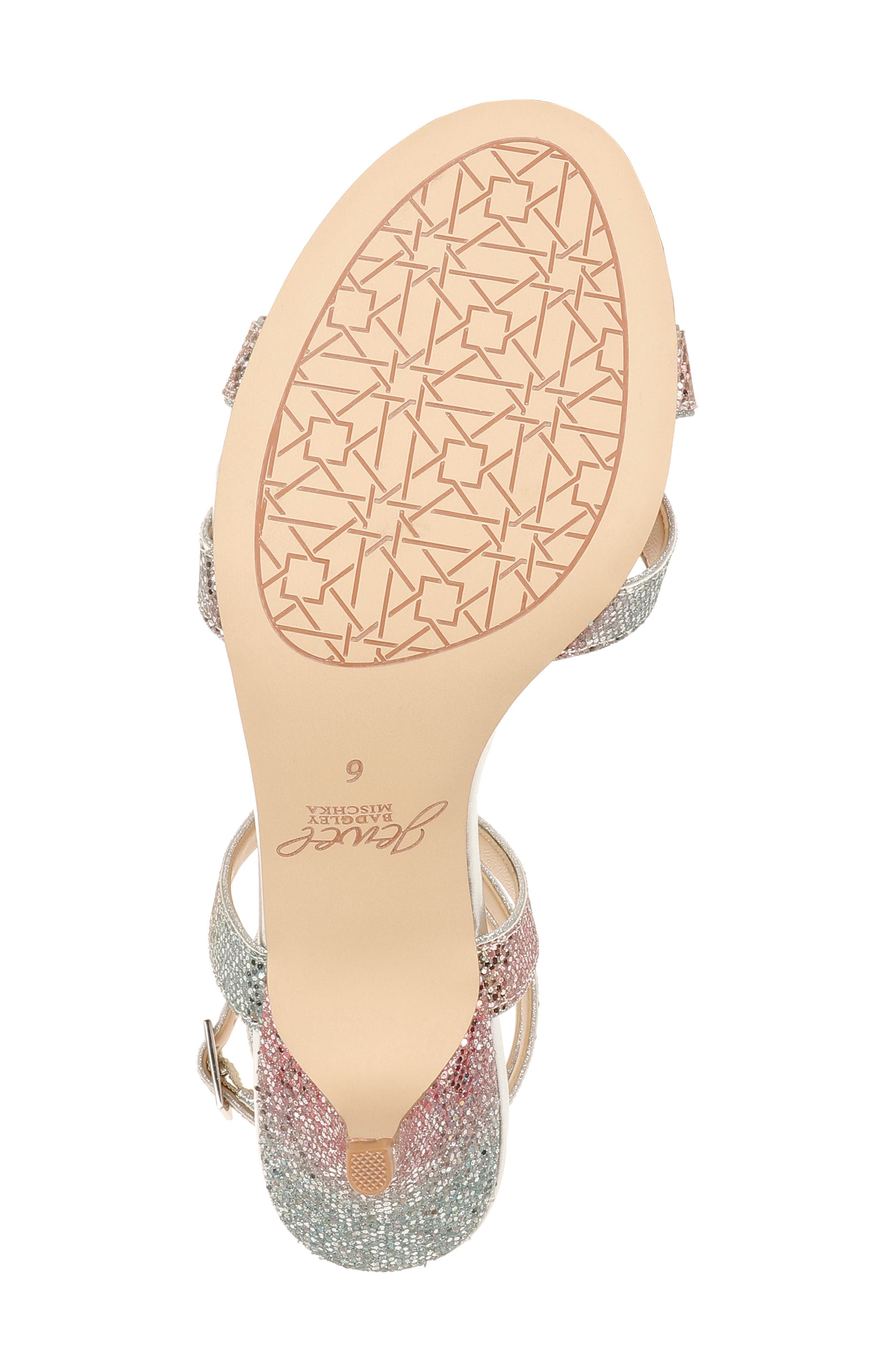 Jewel Badgley Mischka Newton Glitter Sandal, Alternate, color, 