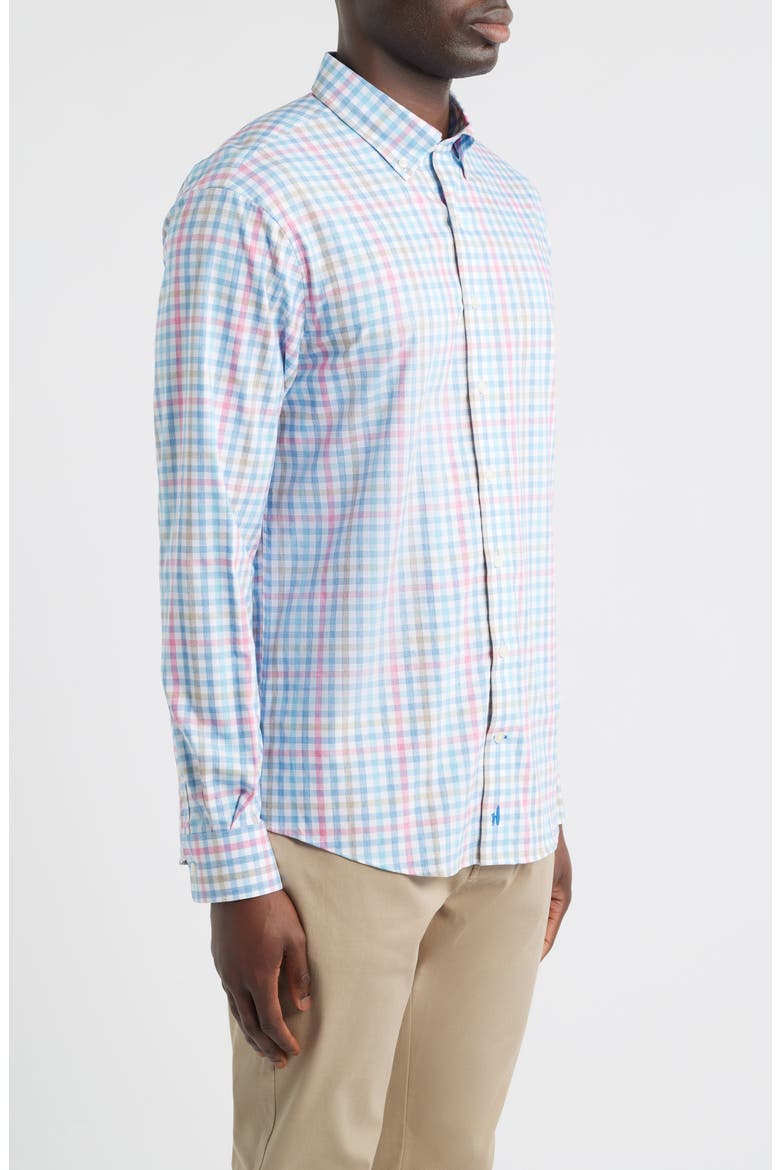 Yosef Check Everyday Performance Button-Down Shirt, Alternate, color, NAVY