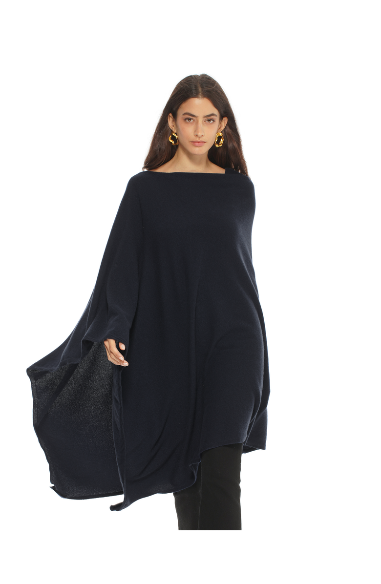 Monticelli Cashmere Pure Cashmere Long Poncho, Main, color, Charcoal