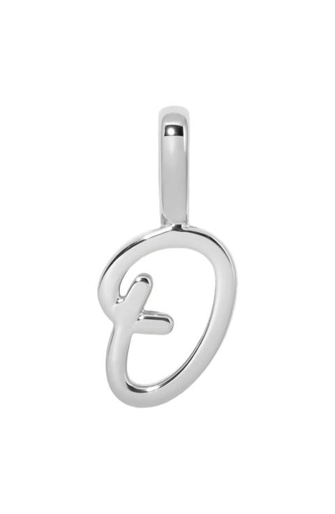 Script Initial Charm Silver