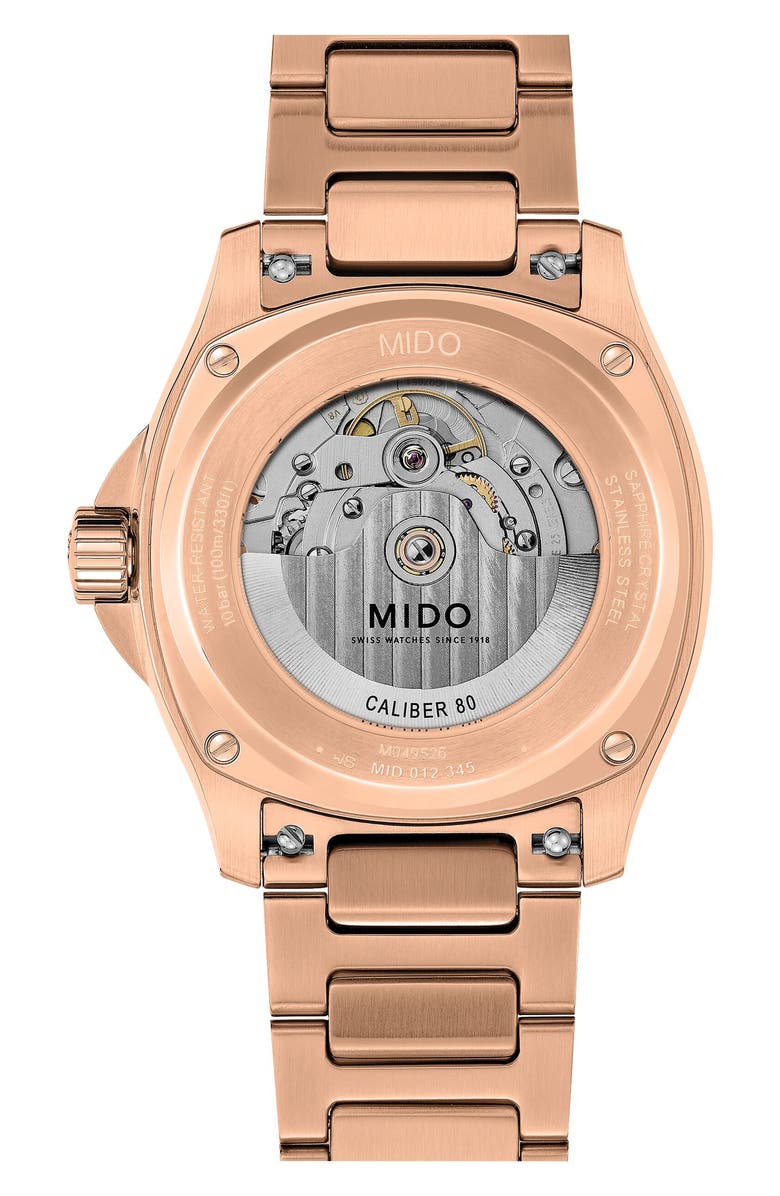 MIDO Multifort TV Big Date Automatic Bracelet Watch, 39.2mm x 40mm, Alternate, color, Blue