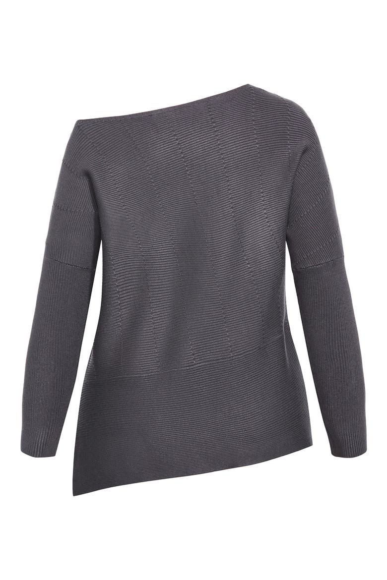 Madeleine Off-the-Shoulder Knit Top, Alternate, color, SMOKE