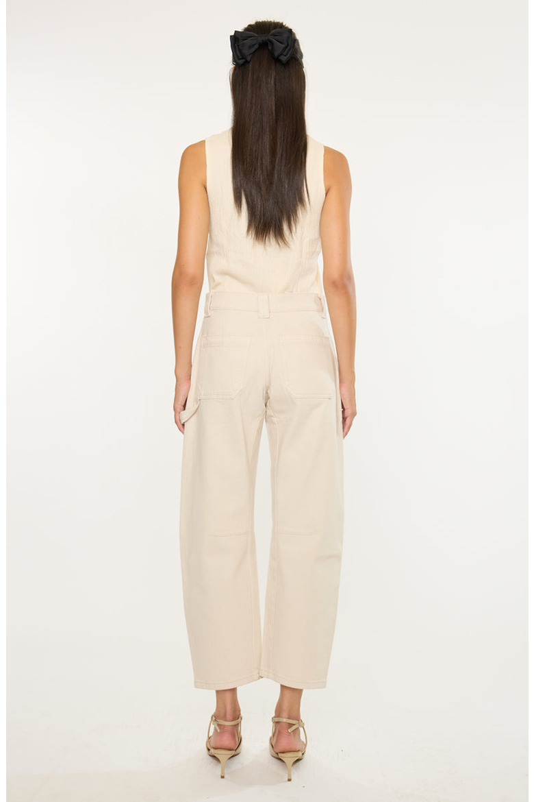 Serene Low Slung Barrel Jeans, Alternate, color, Ecru