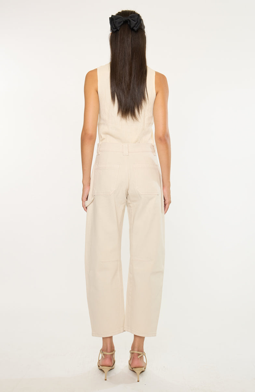 Kancan Serene Low Slung Barrel Jeans In Neutral